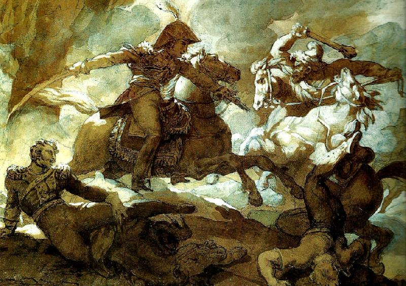 charles emile callande combat de cavaliers oil painting picture
